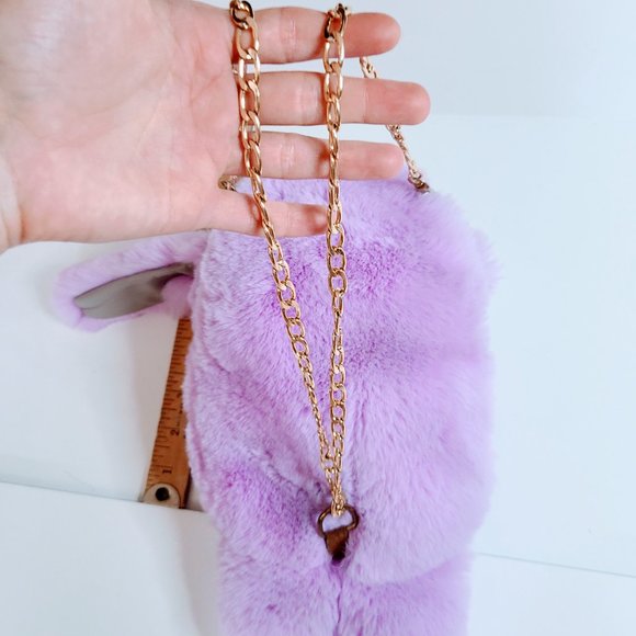 Kawaii Purple Plush Cute Rabbit Crossbody Bag/Backpack - Picture 6 of 13